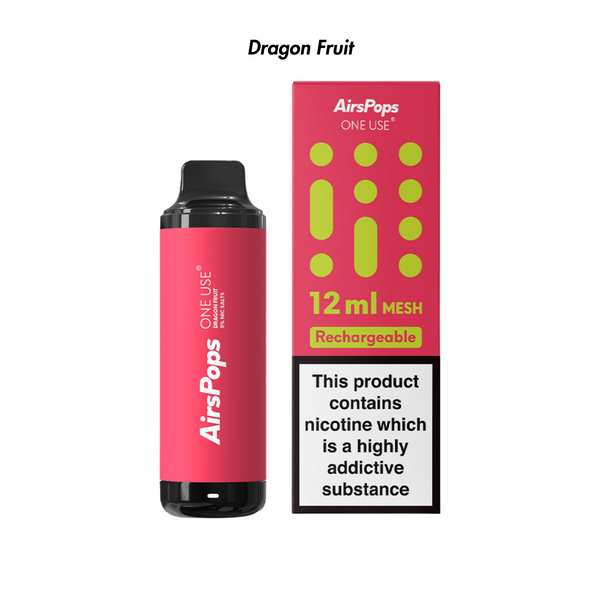 Airscream AirsPops Rechargeable ONE USE 12ml Disposable Vape - 5%