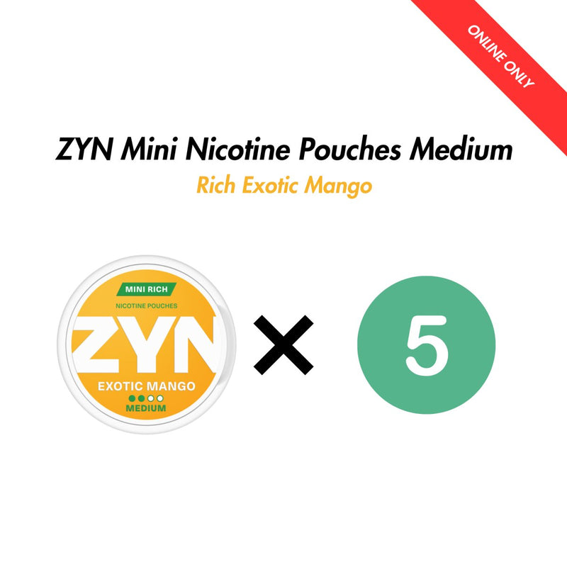 5-Pack ZYN Mini Nicotine Pouches Bundle - Medium 3mg